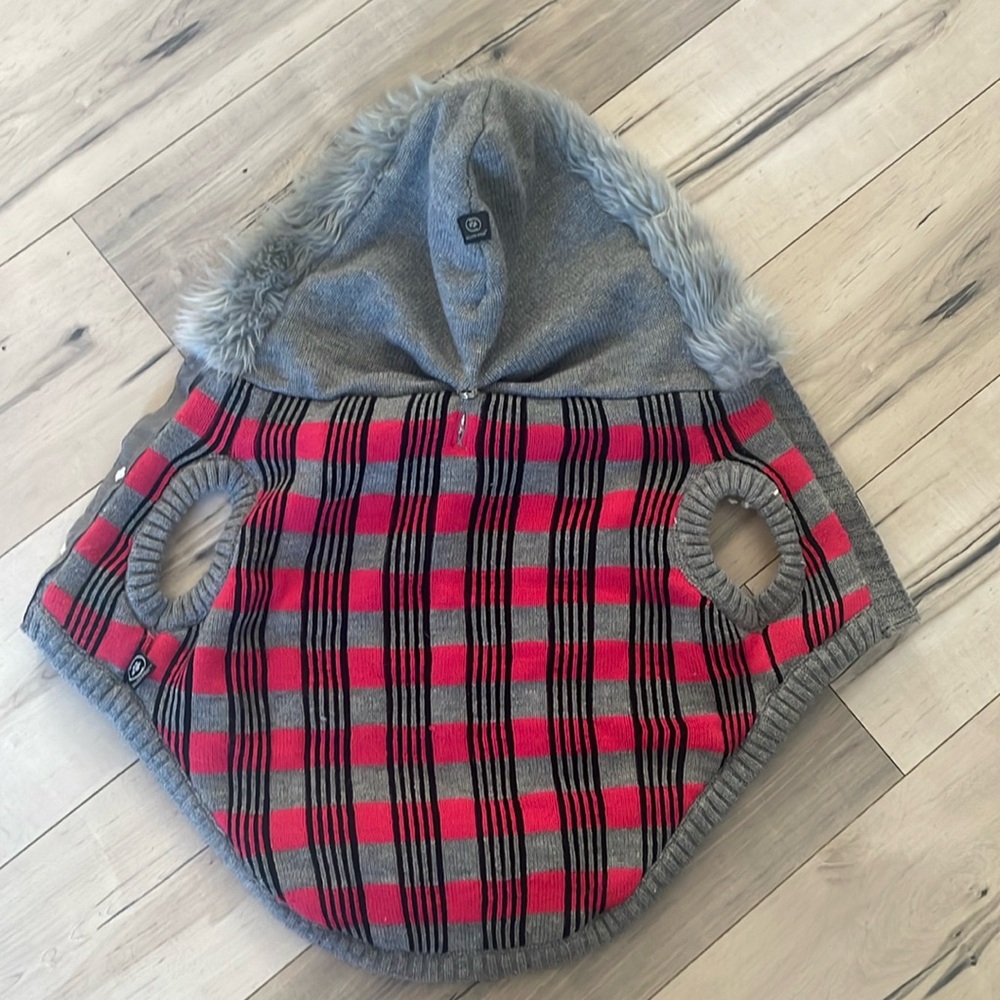 Silver Paw Fleece Lined Jacked with Hood for dog sXL